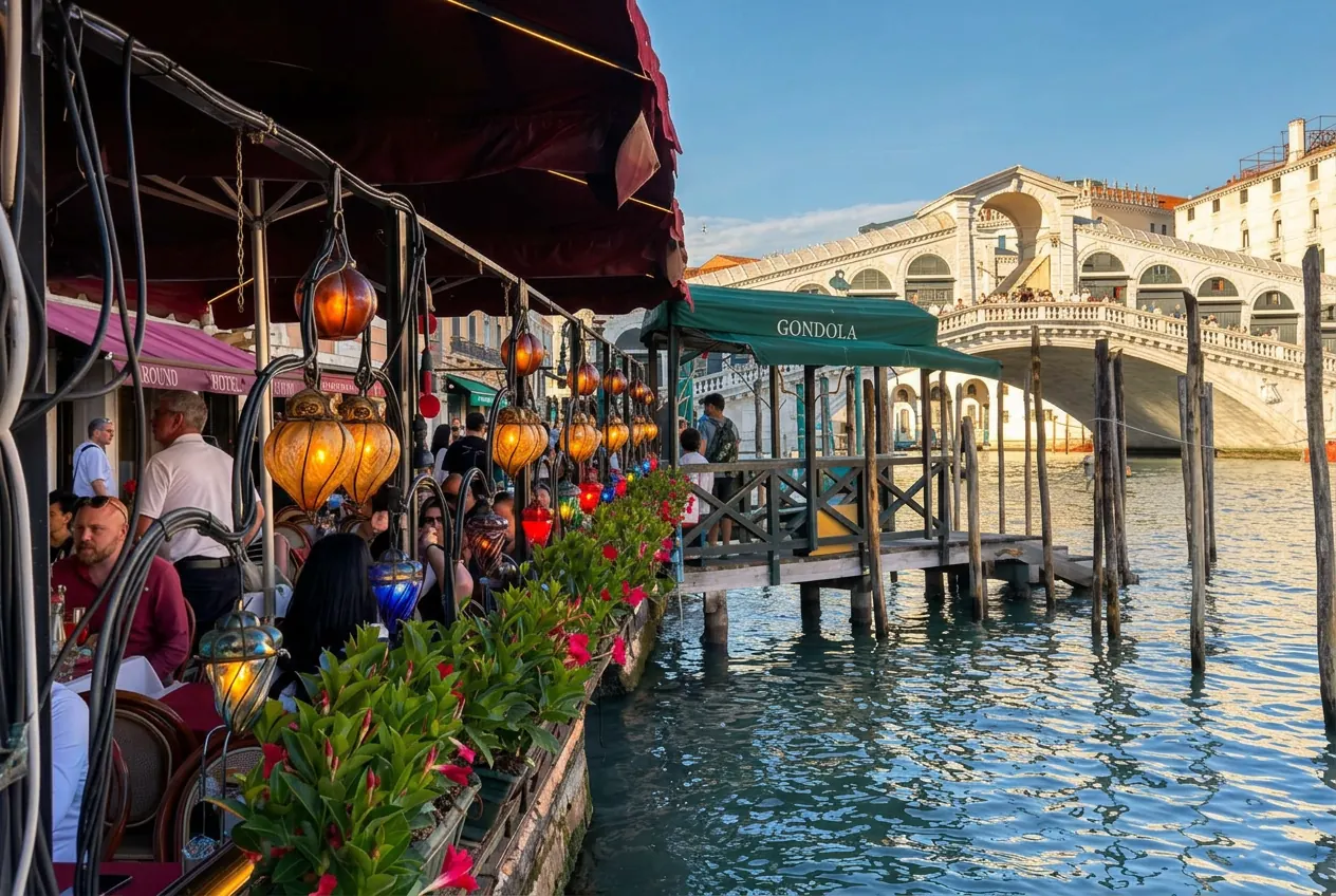 Terrazza di Terrazza Sommariva sul Canal Grande alla luce del mattino