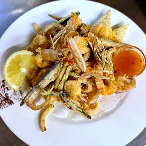 魚介と野菜のミックスフライ 甘酢ソース添え