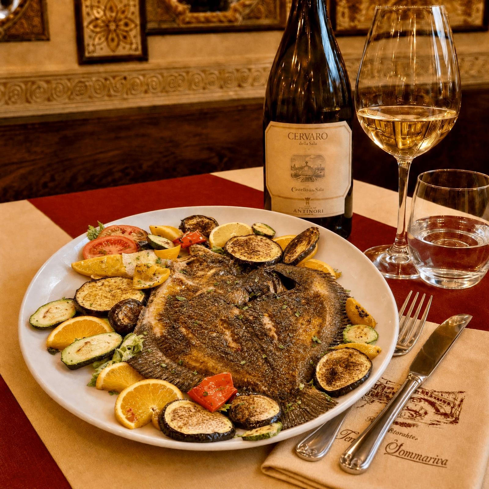 Rombo alla griglia con verdure